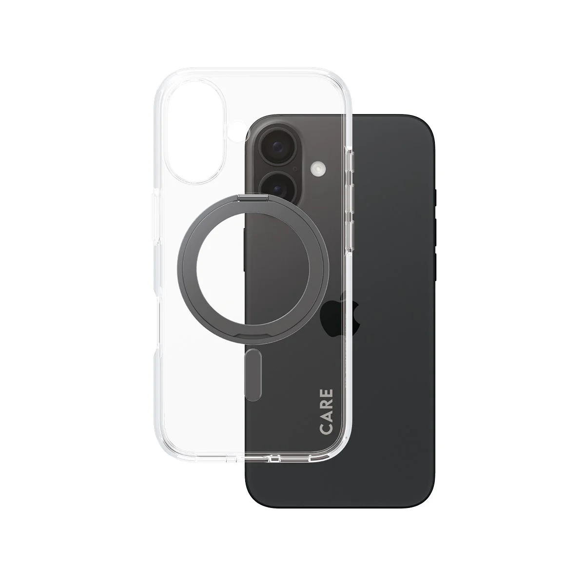 CARE⢠by PanzerGlass® Case Transparent w. Black Kickstand & MagSafe iPhone 16