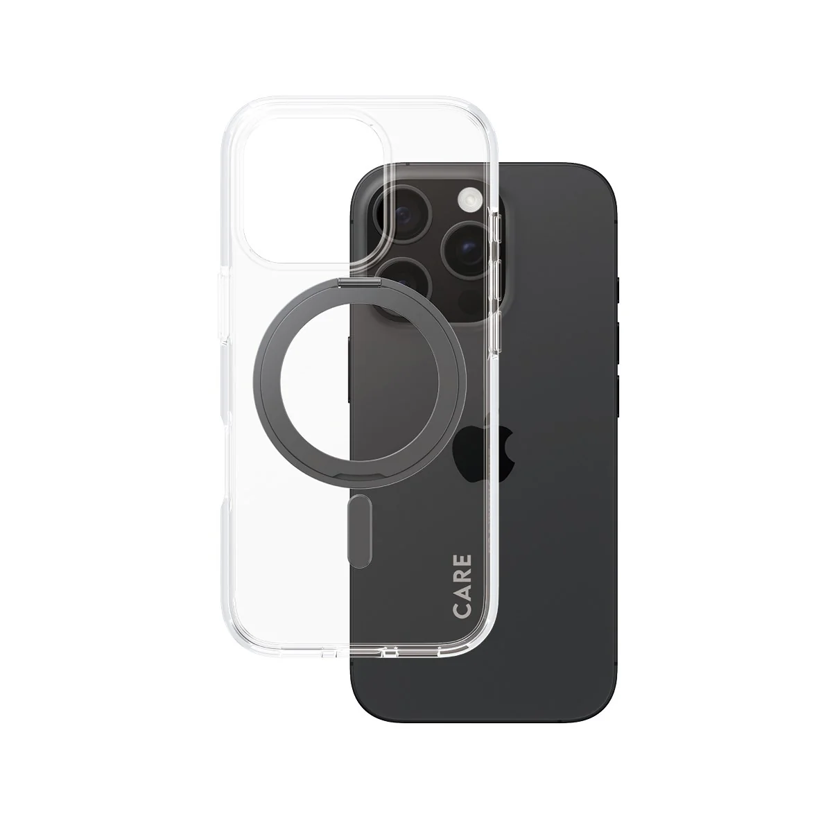CARE⢠by PanzerGlass® Case Transparent w. Black Kickstand & MagSafe iPhone 16 Pro