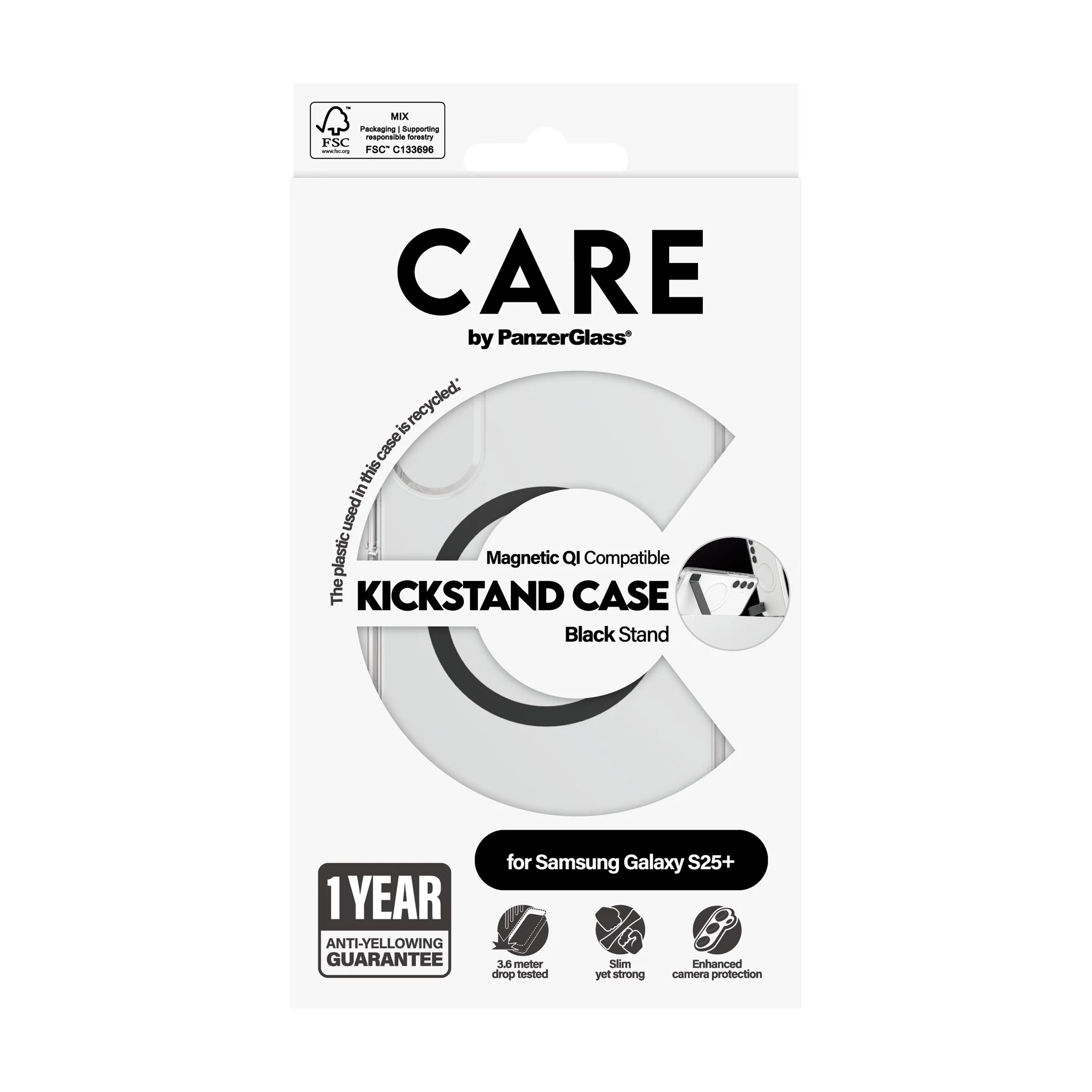 CARE™ by PanzerGlass® Kickstand Case Transparent w. Qi Samsung Galaxy S25+ - Image 3