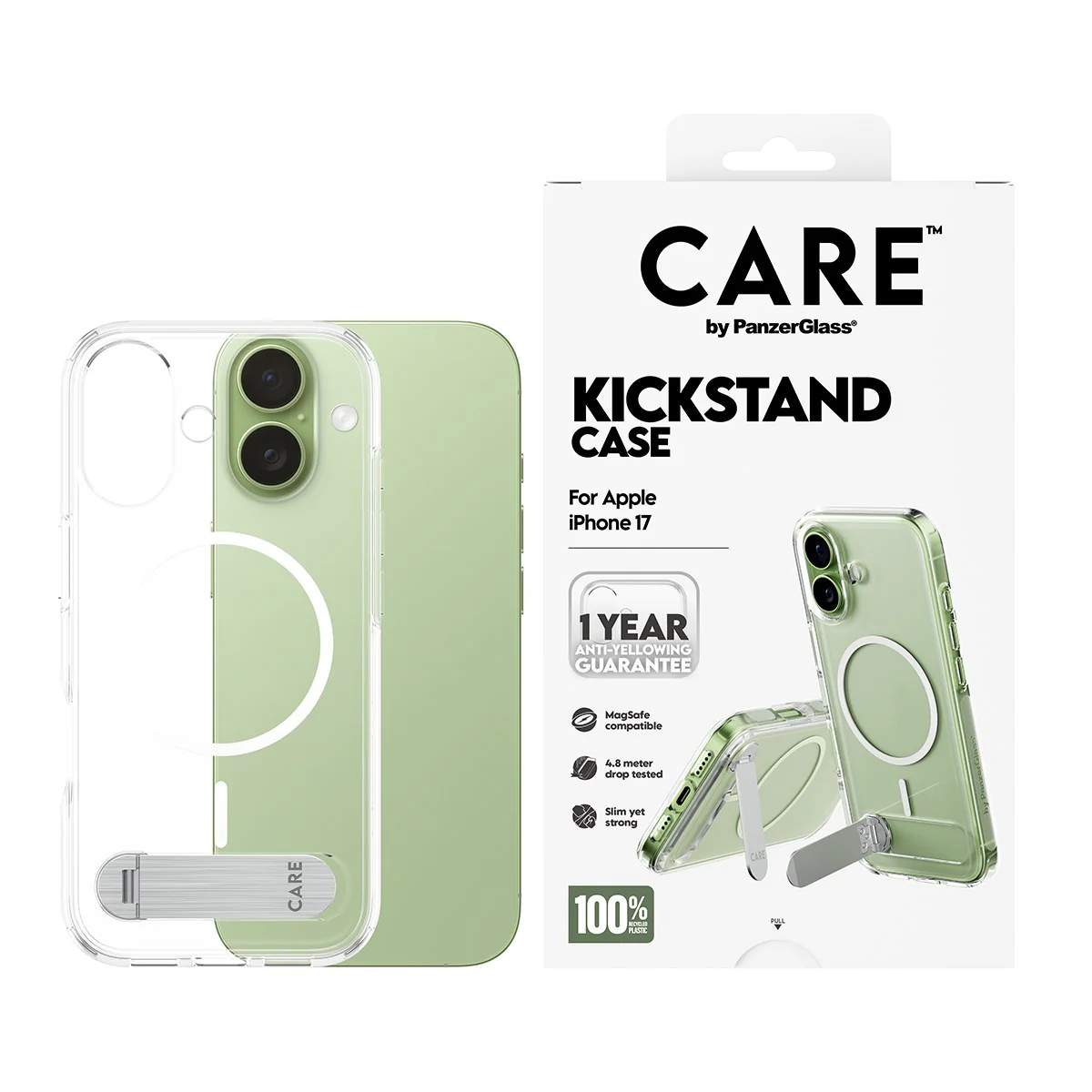 CARE⢠by PanzerGlass® Kickstand Case Transparent w. MagSafe iPhone 17 - Image 2