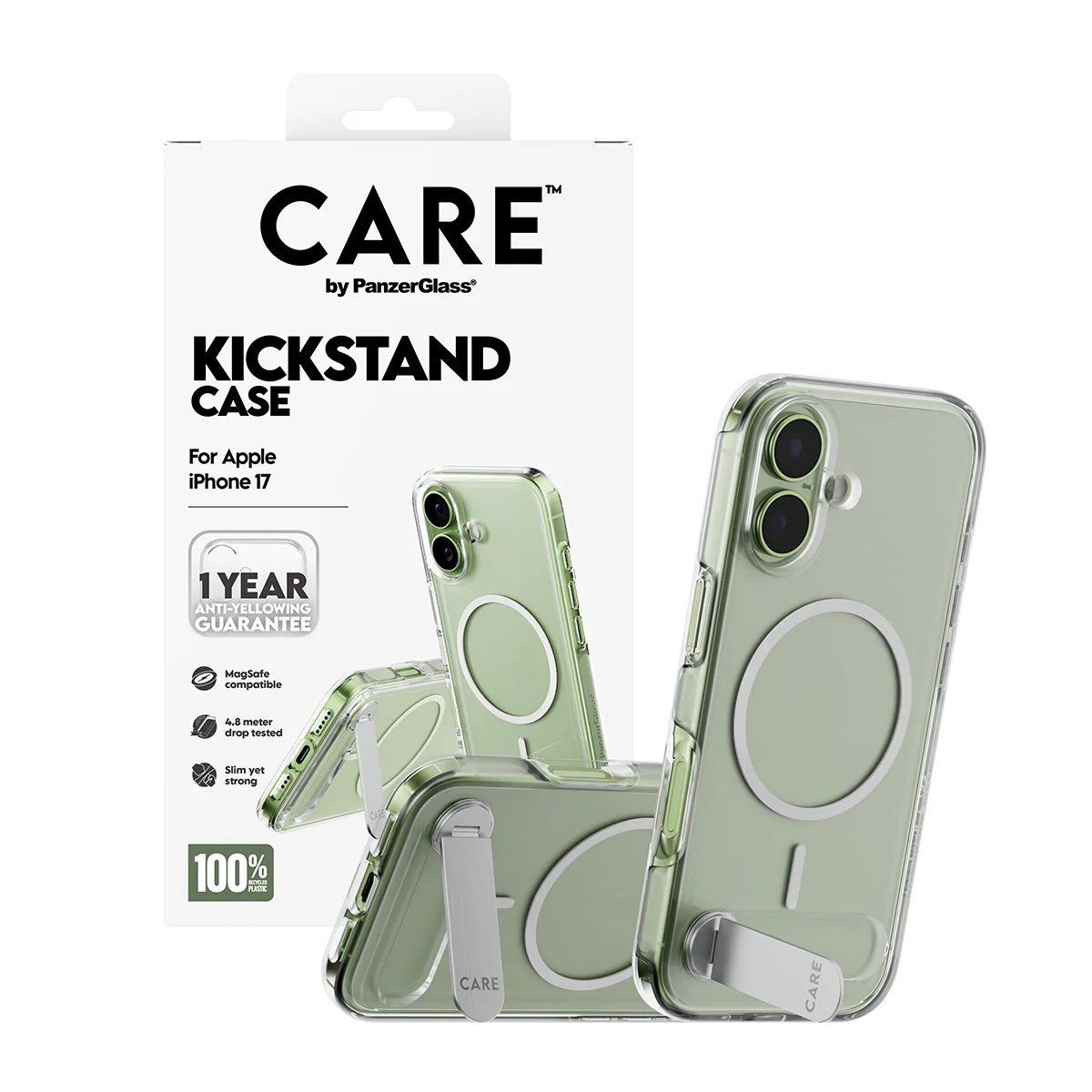 CARE⢠by PanzerGlass® Kickstand Case Transparent w. MagSafe iPhone 17 - Image 5