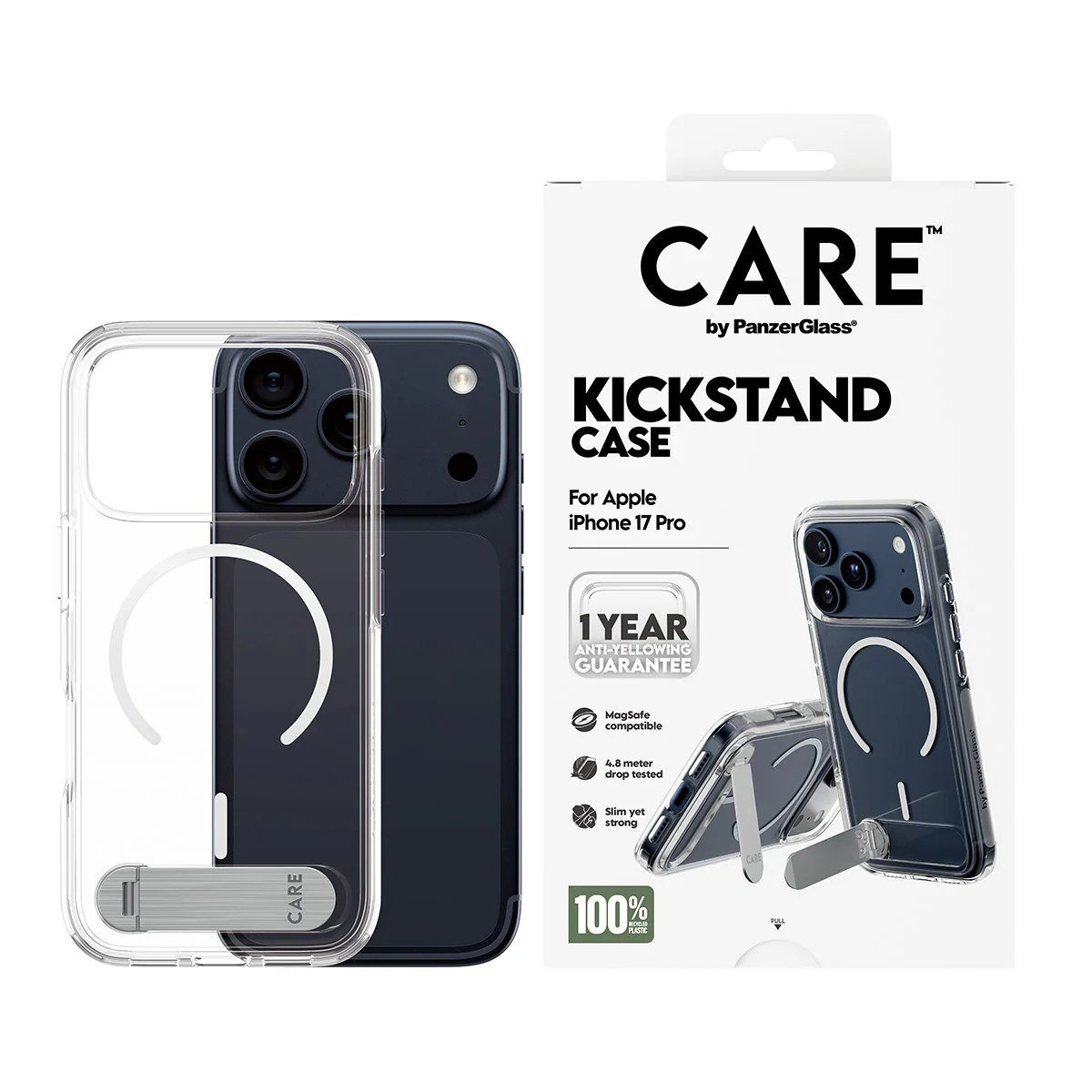 CARE⢠by PanzerGlass® Kickstand Case Transparent w. MagSafe iPhone 17 Pro - Image 2