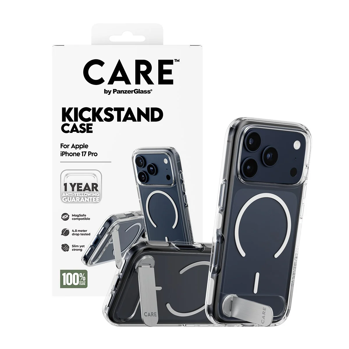 CARE⢠by PanzerGlass® Kickstand Case Transparent w. MagSafe iPhone 17 Pro - Image 5