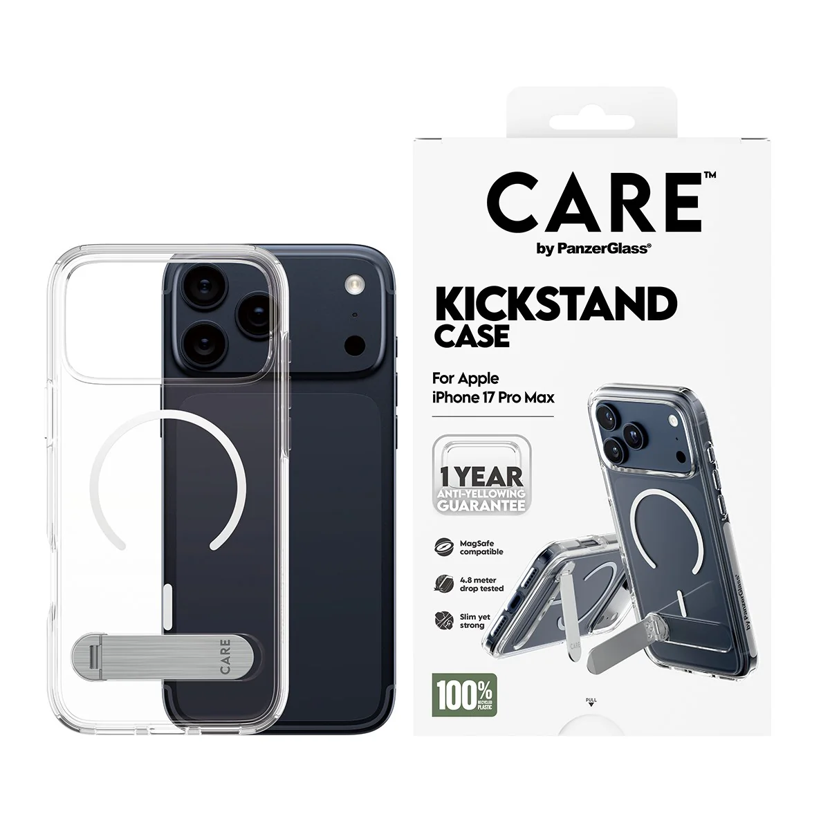 CARE⢠by PanzerGlass® Kickstand Case Transparent w. MagSafe iPhone 17 Pro Max - Image 2