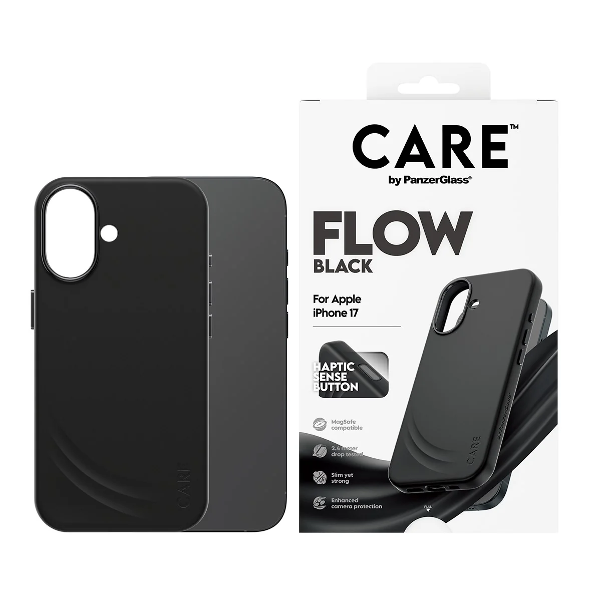 CARE⢠by PanzerGlass® Flow Case Black w. Haptic Button & MagSafe iPhone 17 - Image 2
