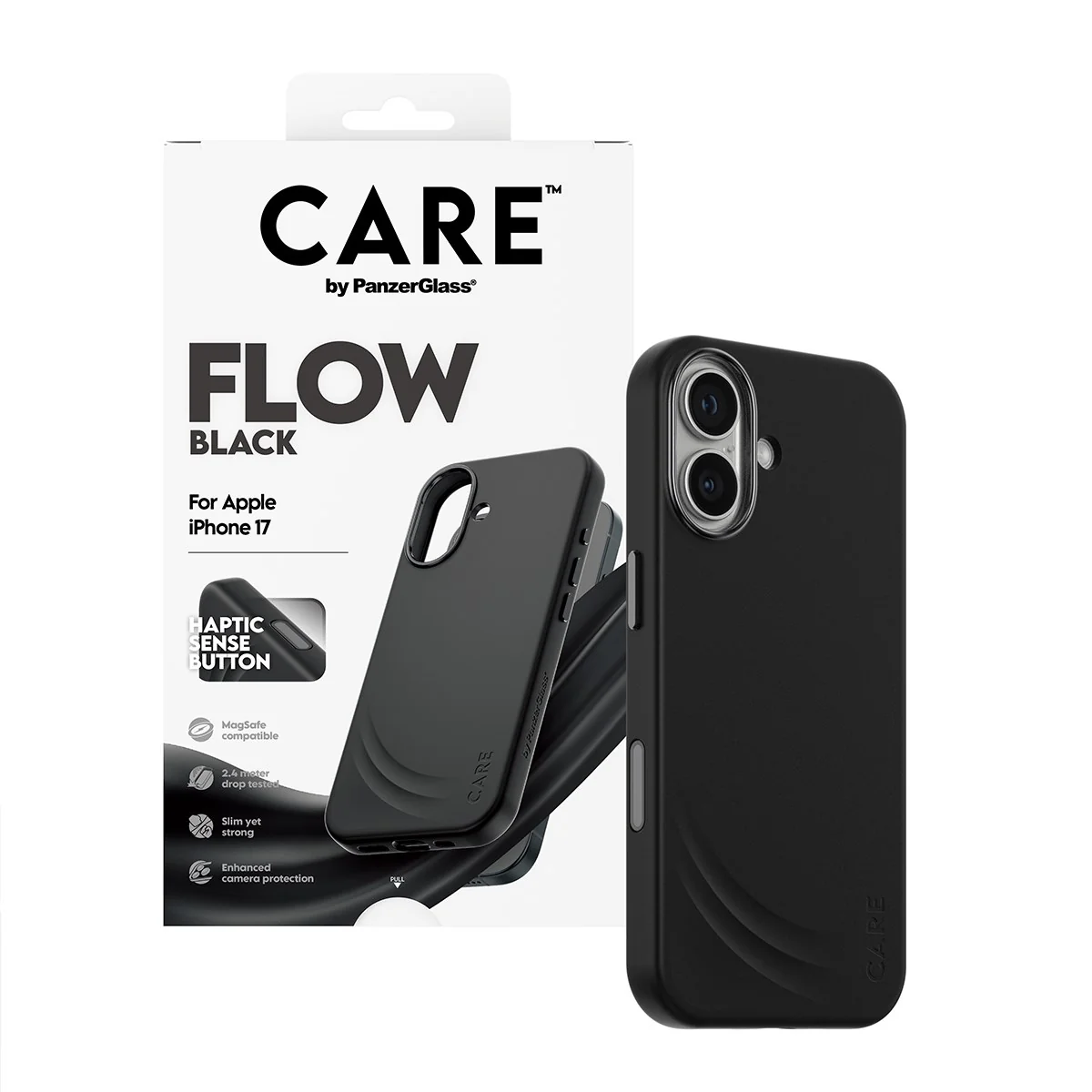 CARE⢠by PanzerGlass® Flow Case Black w. Haptic Button & MagSafe iPhone 17 - Image 6