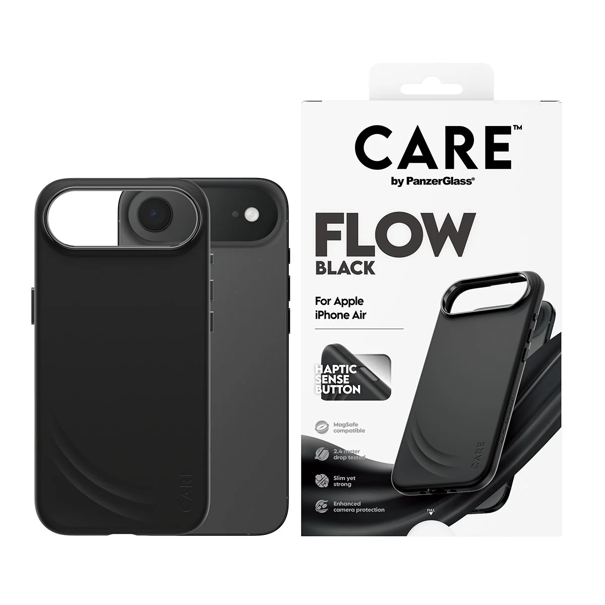 CARE™ by PanzerGlass® Flow Case Black w. Haptic Button & MagSafe iPhone Air - Image 2