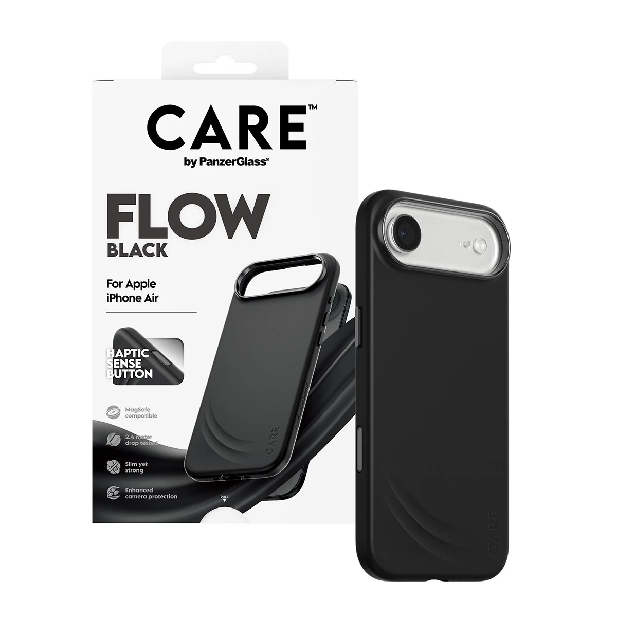CARE™ by PanzerGlass® Flow Case Black w. Haptic Button & MagSafe iPhone Air - Image 6