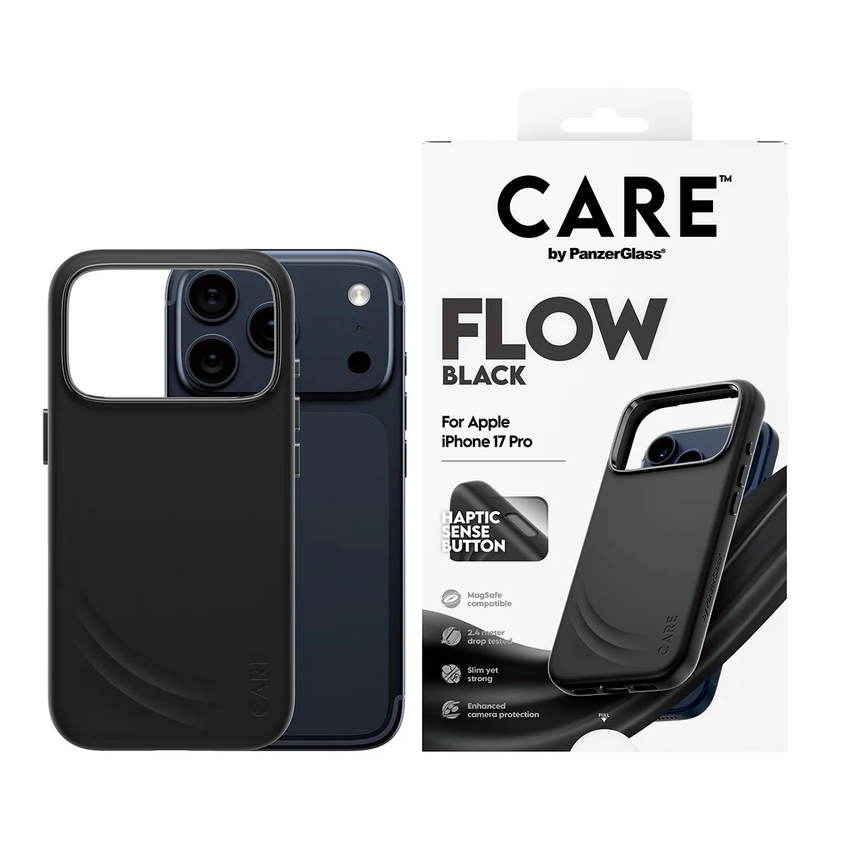 CARE⢠by PanzerGlass® Flow Case Black w. Haptic Button & MagSafe iPhone 17 Pro - Image 2