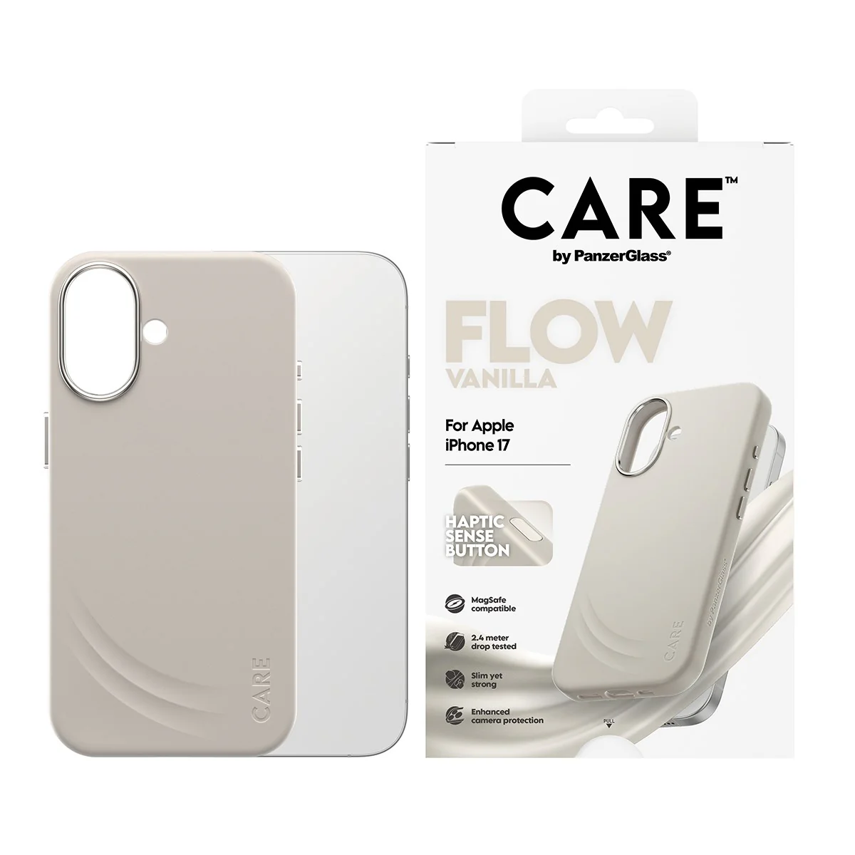 CARE⢠by PanzerGlass® Flow Case Vanilla w. Haptic Button & MagSafe iPhone 17 - Image 2