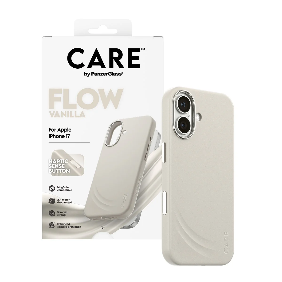 CARE⢠by PanzerGlass® Flow Case Vanilla w. Haptic Button & MagSafe iPhone 17 - Image 6