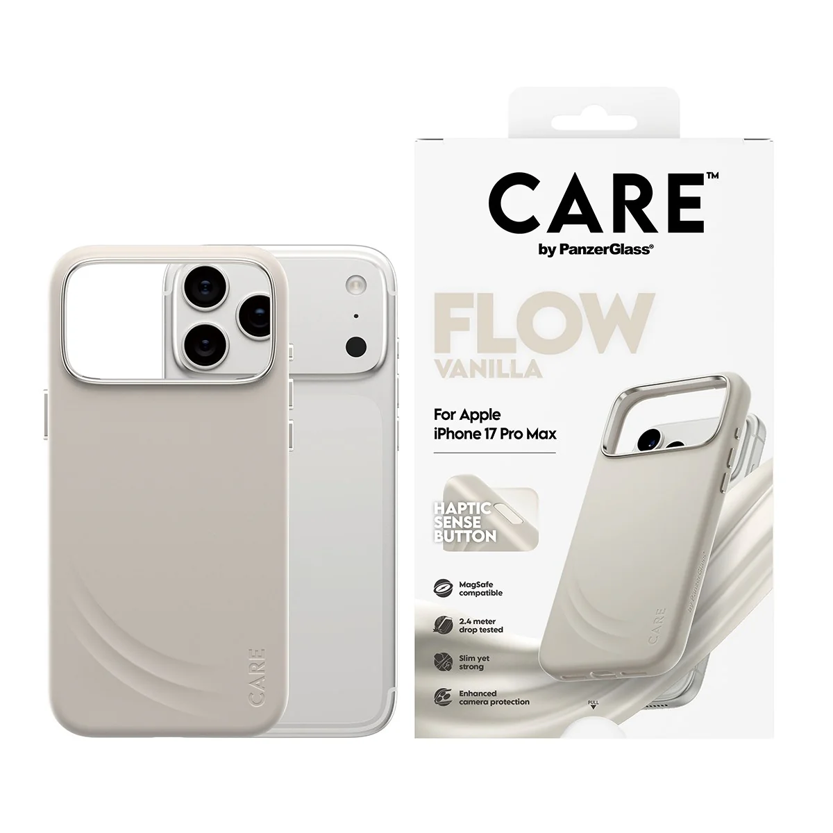CARE⢠by PanzerGlass® Flow Case Vanilla w. Haptic Button & MagSafe iPhone 17 Pro Max - Image 2