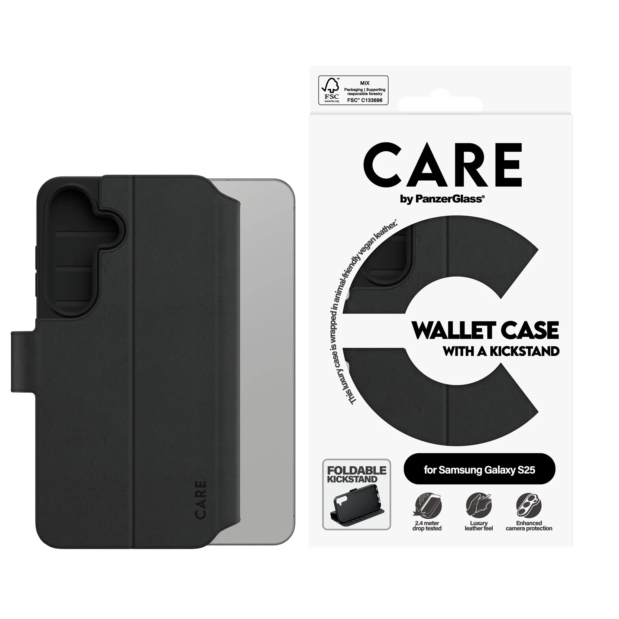 CARE⢠by PanzerGlass® Wallet Case w. Kickstand Samsung Galaxy S25 - Image 3
