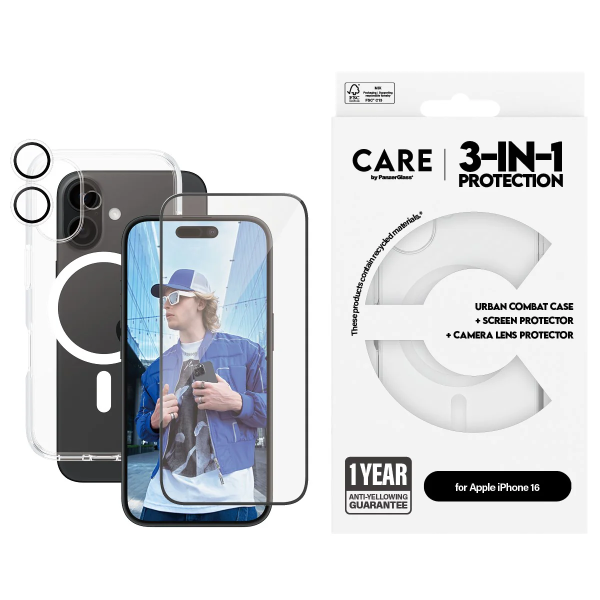 PanzerGlass® | CARE™ by PanzerGlass® 3-in-1 Bundle iPhone 16 - Image 2