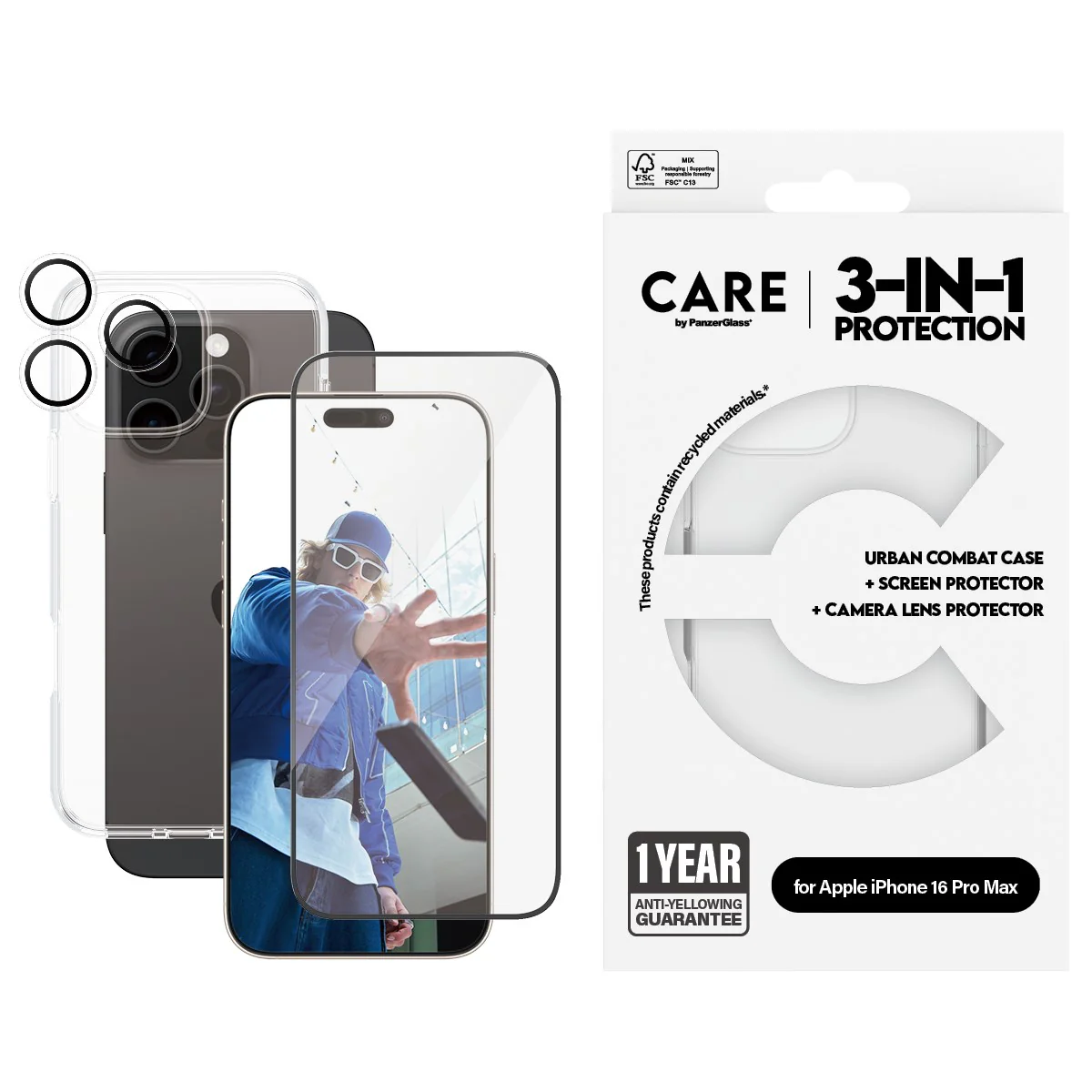PanzerGlass® | CARE™ by PanzerGlass® 3-in-1 Bundle iPhone 16 Pro Max - Image 2