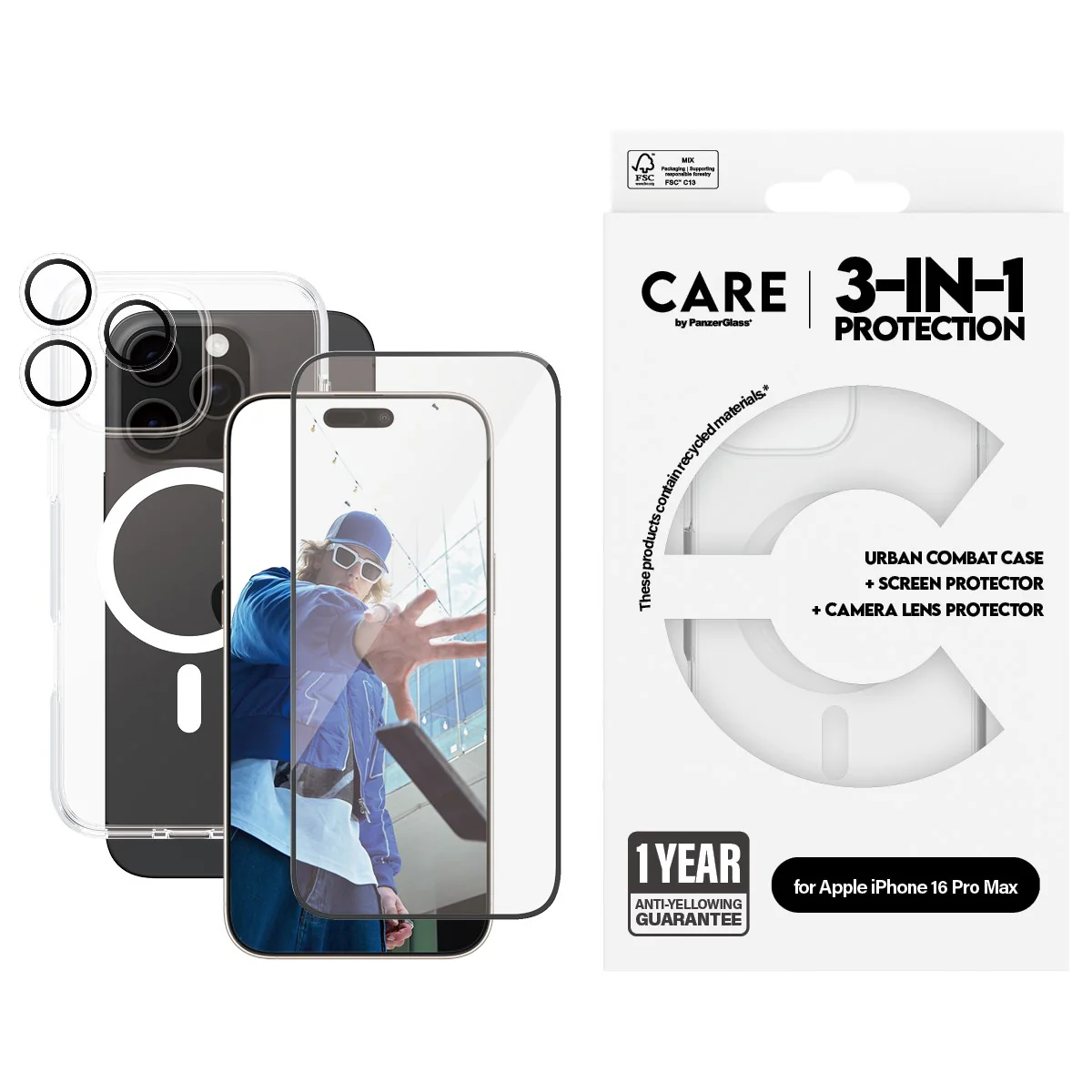 PanzerGlass® | CARE™ by PanzerGlass® 3-in-1 Bundle iPhone 16 Pro Max - Image 2
