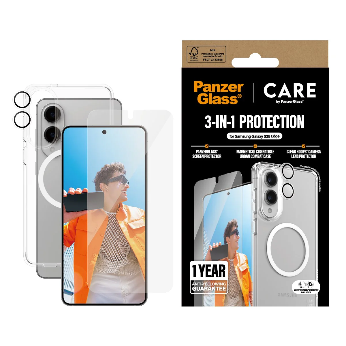 PanzerGlass® | CARE™ by PanzerGlass® 3-in-1 Bundle Samsung S25 Edge - Image 2