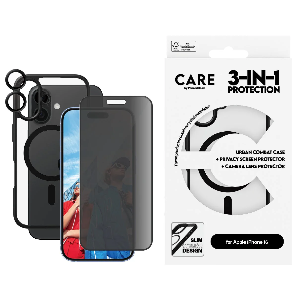 PanzerGlass® | CARE™ by PanzerGlass® 3-in-1 Privacy Bundle iPhone 16 - Image 2
