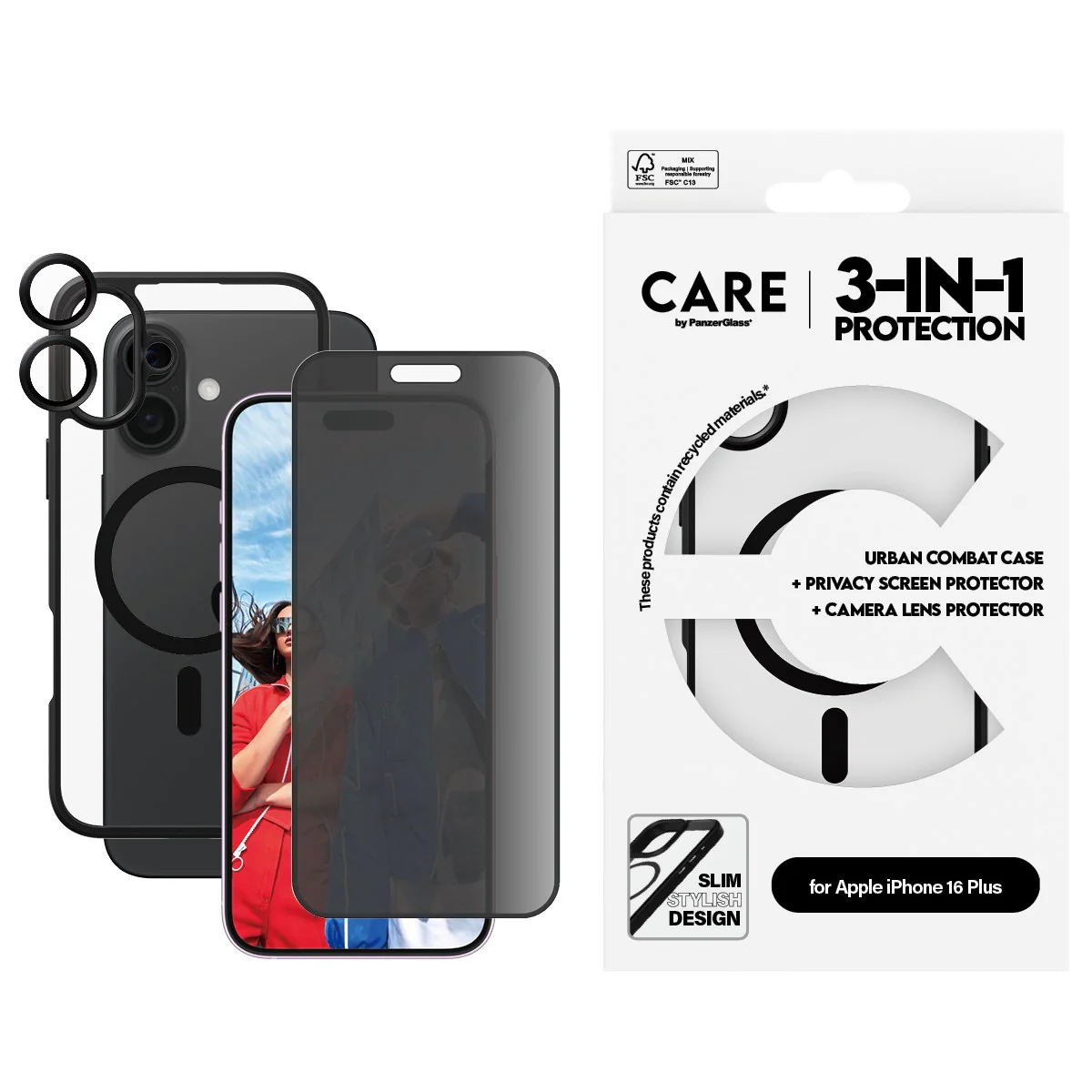 PanzerGlass® | CARE™ by PanzerGlass® 3-in-1 Privacy Bundle iPhone 16 Plus - Image 2
