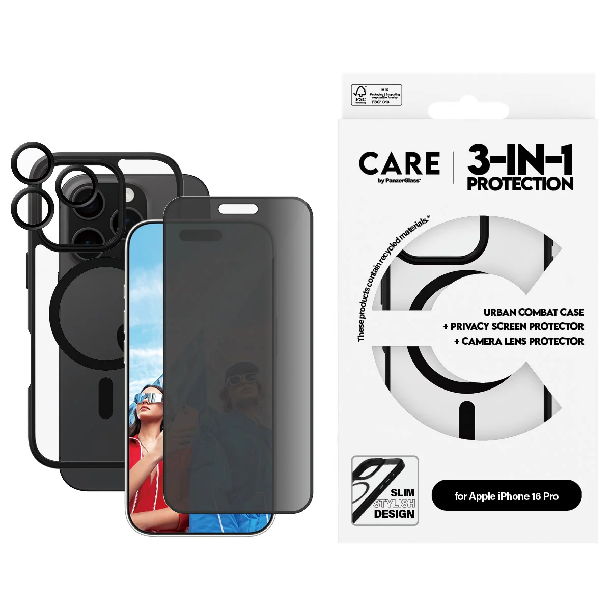 PanzerGlass® | CARE™ by PanzerGlass® 3-in-1 Privacy Bundle iPhone 16 Pro - Image 2
