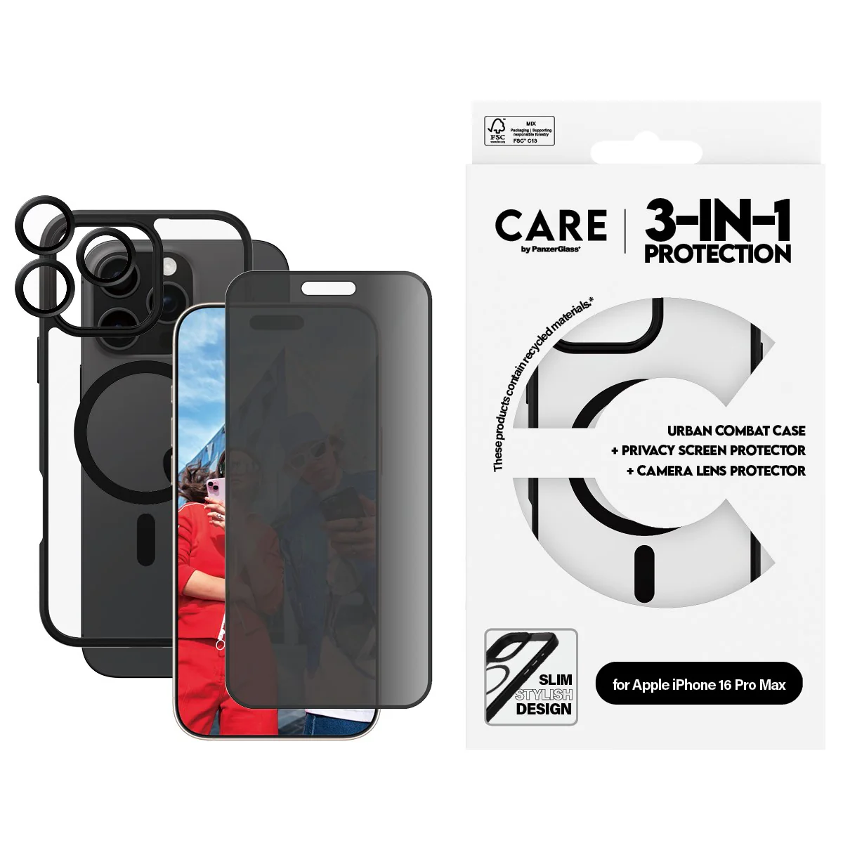 PanzerGlass® | CARE™ by PanzerGlass® 3-in-1 Privacy Bundle iPhone 16 Pro Max - Image 2