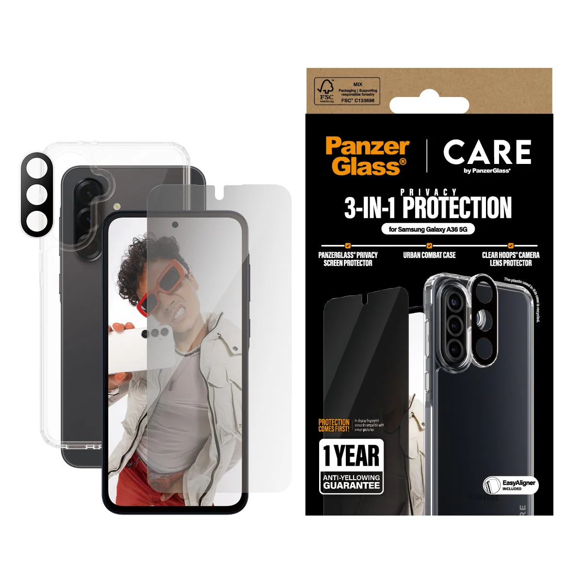 PanzerGlass® | CARE⢠by PanzerGlass® 3-in-1 Privacy Bundle Samsung Galaxy A36 5G - Image 2