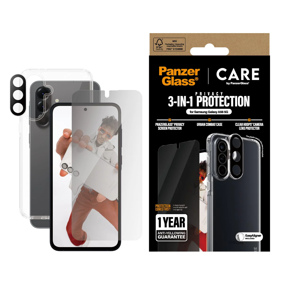 PanzerGlass® | CARE⢠by PanzerGlass® 3-in-1 Privacy Bundle Samsung Galaxy A56 5G - Image 2