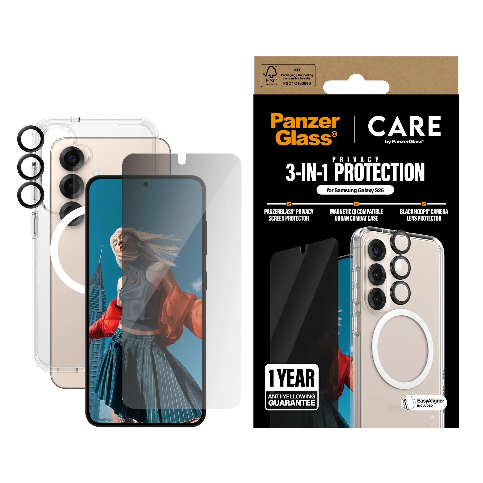 PanzerGlass® | CARE⢠by PanzerGlass® 3-in-1 Privacy Bundle Samsung Galaxy S25 - Image 2