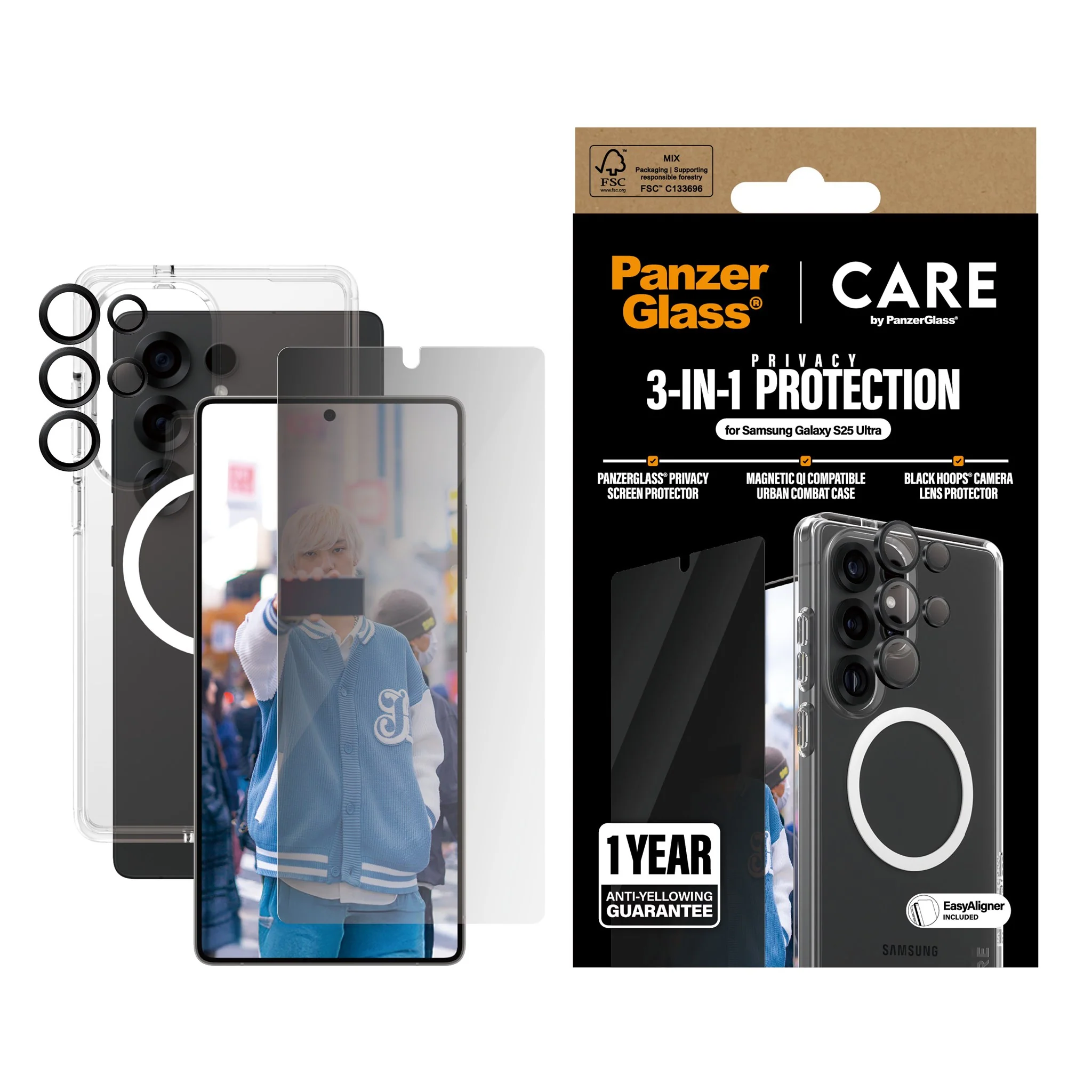 PanzerGlass® | CARE™ by PanzerGlass® 3-in-1 Privacy Bundle Samsung Galaxy S25 Ultra - Image 2
