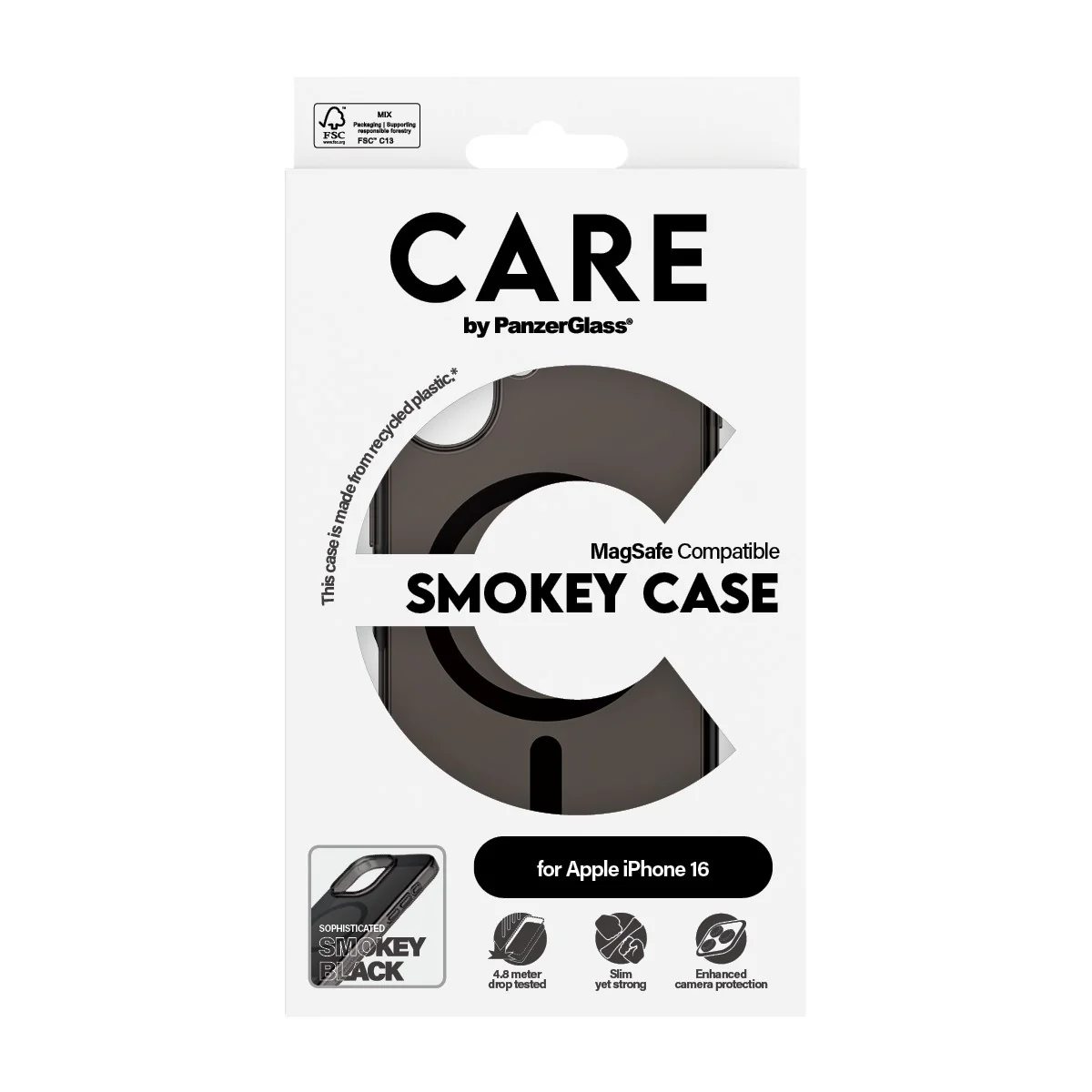 CARE™ by PanzerGlass® Smokey Case w. Black MagSafe iPhone 16 - Image 3