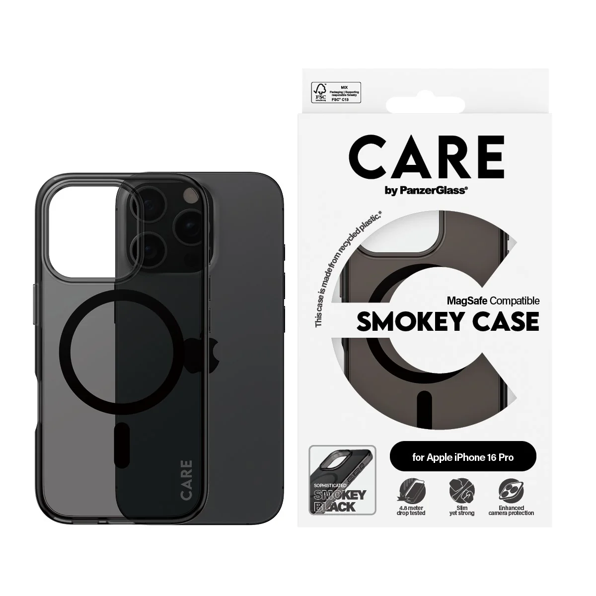 CARE™ by PanzerGlass® Smokey Case w. Black MagSafe iPhone 16 Pro - Image 2