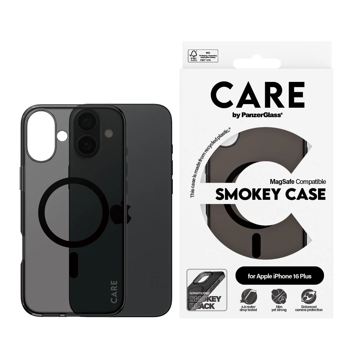 CARE™ by PanzerGlass® Smokey Case w. Black MagSafe iPhone 16 Plus - Image 2