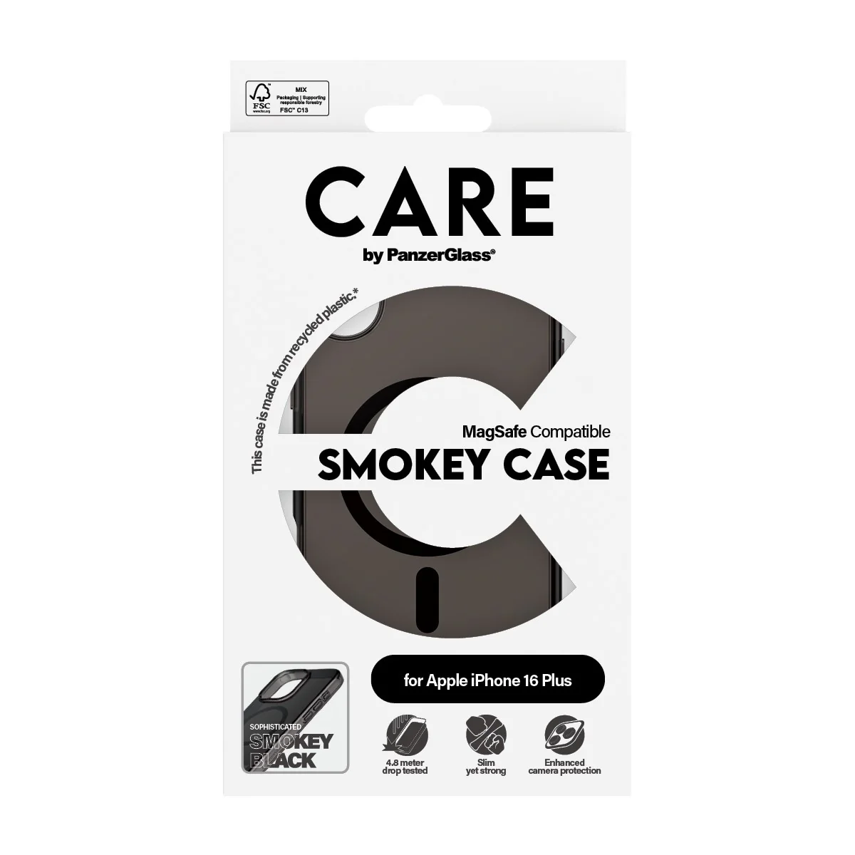 CARE™ by PanzerGlass® Smokey Case w. Black MagSafe iPhone 16 Plus - Image 3
