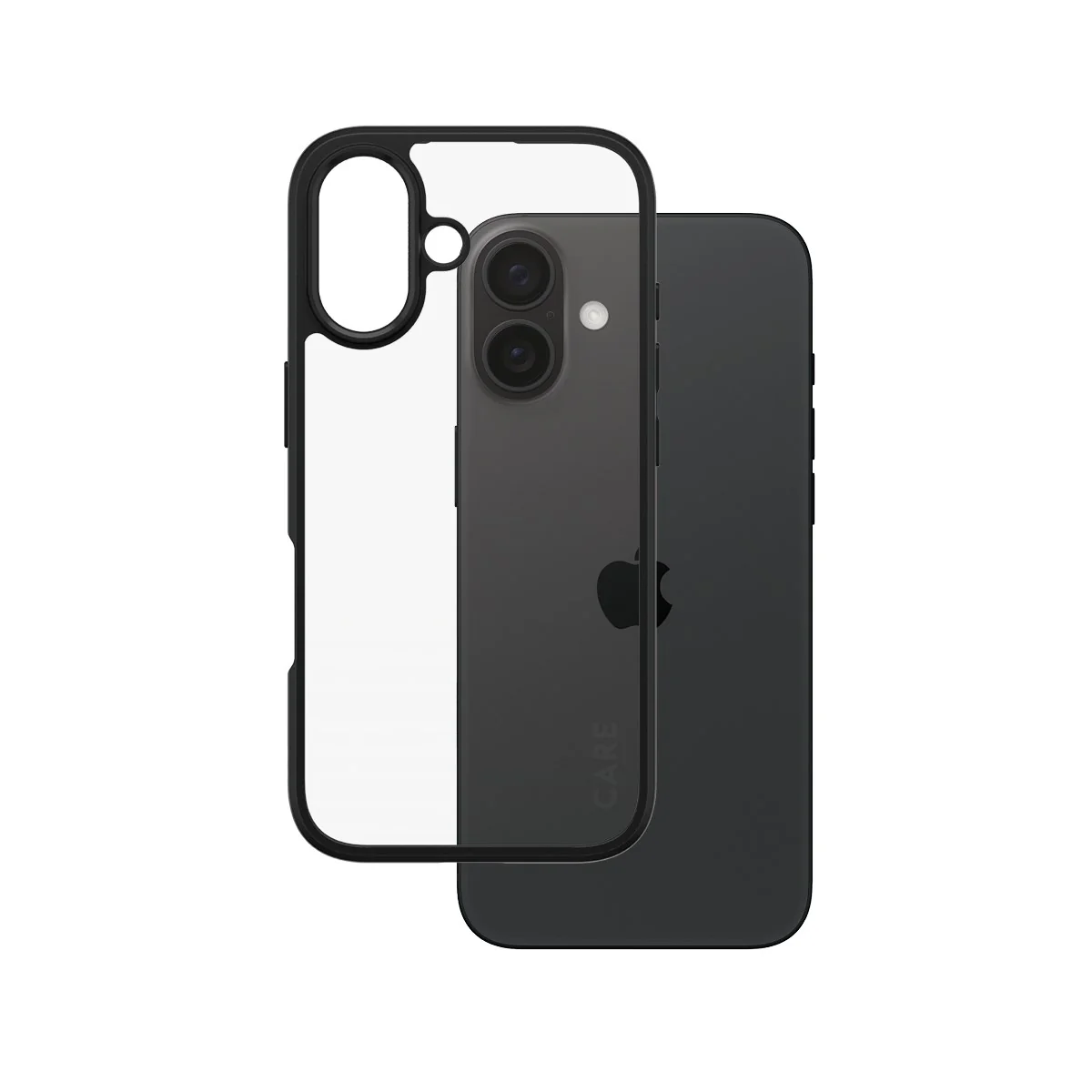 CARE⢠by PanzerGlass® Urban Combat Case Transparent w. Black Frame iPhone 16