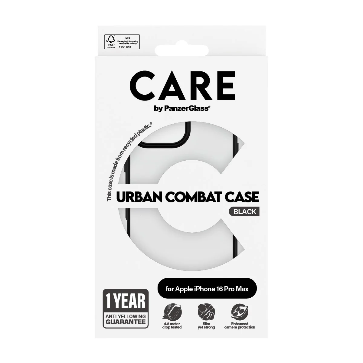CARE⢠by PanzerGlass® Urban Combat Case Transparent w. Black Frame iPhone 16 Pro Max - Image 3