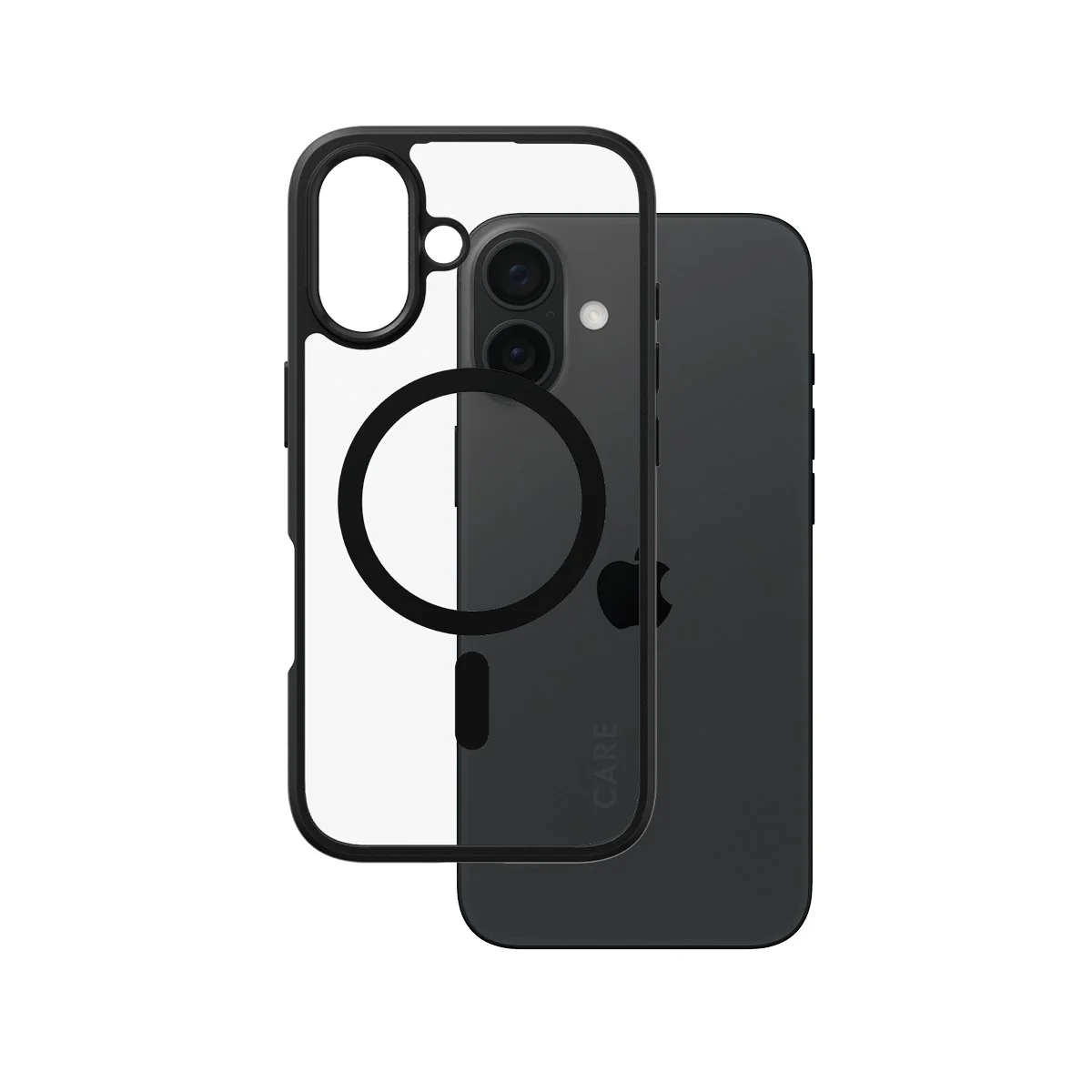 CARE⢠by PanzerGlass® Urban Combat Case Transparent w. Black Frame & MagSafe iPhone 16