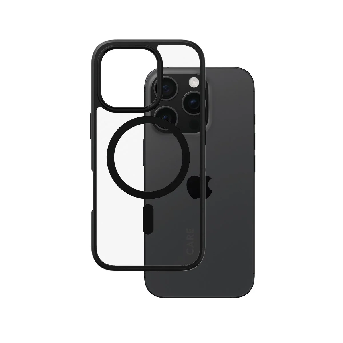 CARE⢠by PanzerGlass® Urban Combat Case Transparent w. Black Frame & MagSafe iPhone 16 Pro