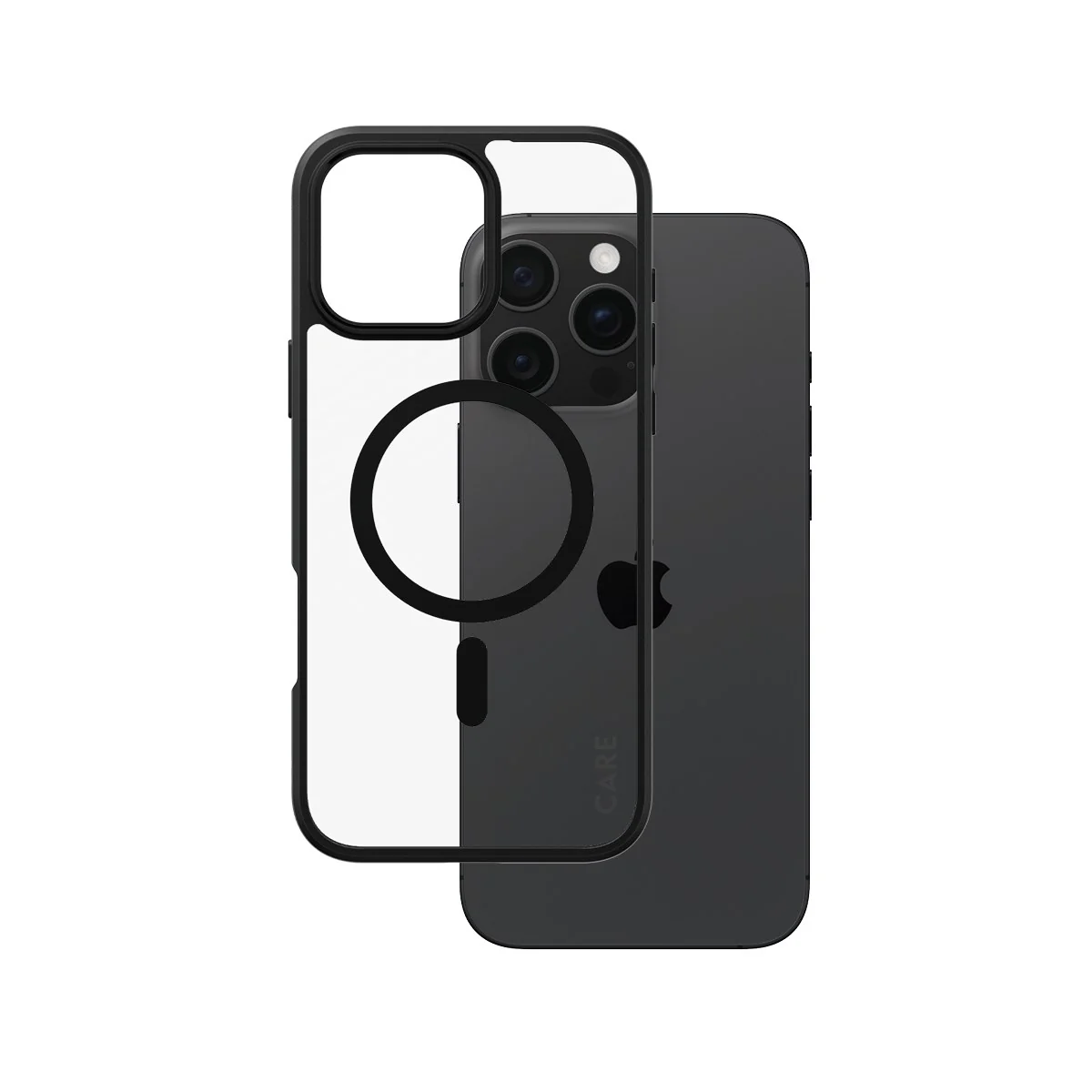 CARE⢠by PanzerGlass® Urban Combat Case Transparent w. Black Frame & MagSafe iPhone 16 Pro Max