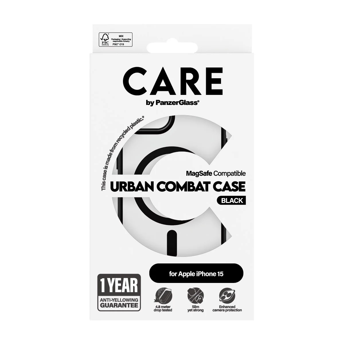 CARE⢠by PanzerGlass® Urban Combat Case Transparent w. Black MagSafe iPhone 15 - Image 3