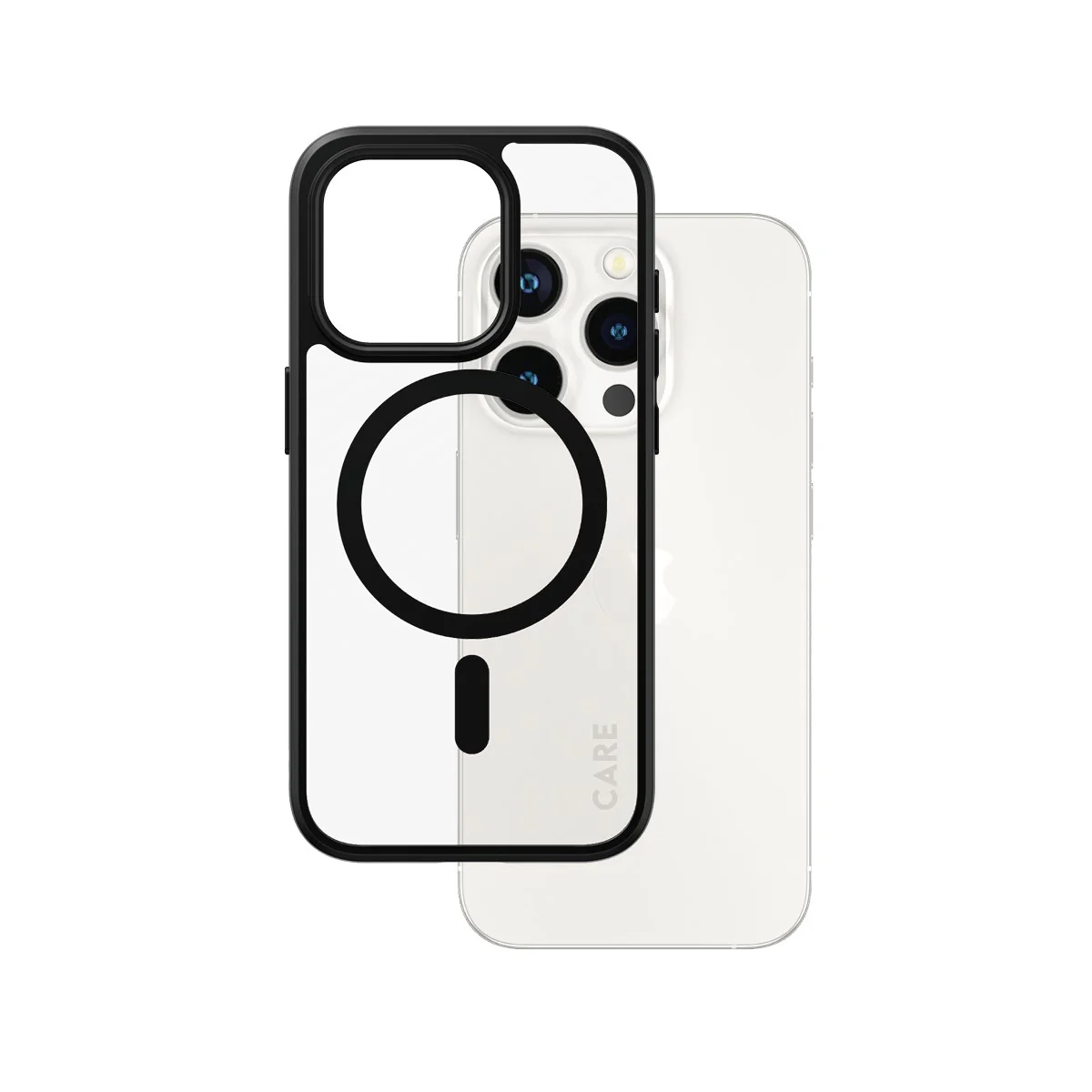 CARE⢠by PanzerGlass® Urban Combat Case Transparent w. Black MagSafe iPhone 15 Pro