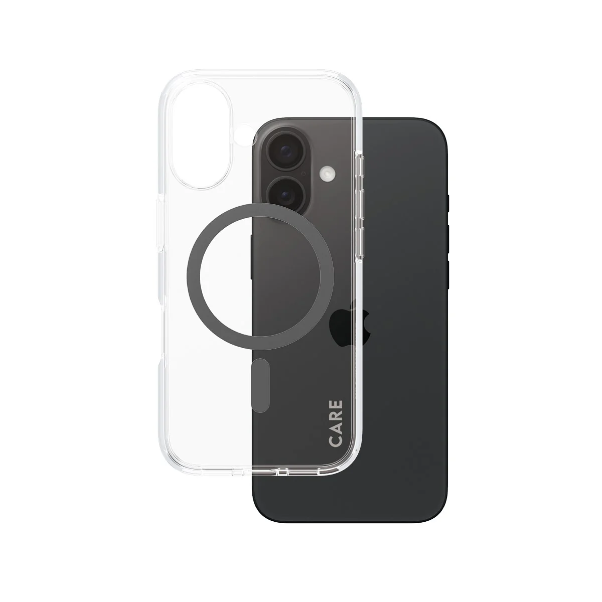 CARE™ by PanzerGlass® Urban Combat Case Transparent w. Black MagSafe iPhone 16