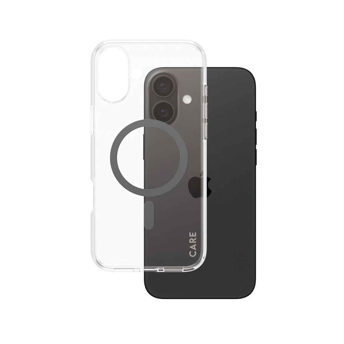 CARE™ by PanzerGlass® Urban Combat Case Transparent w. Black MagSafe iPhone 16 Plus