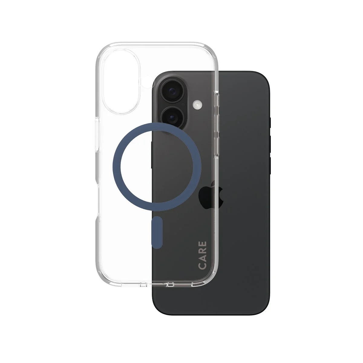 CARE™ by PanzerGlass® Urban Combat Case Transparent w. Blue MagSafe iPhone 16