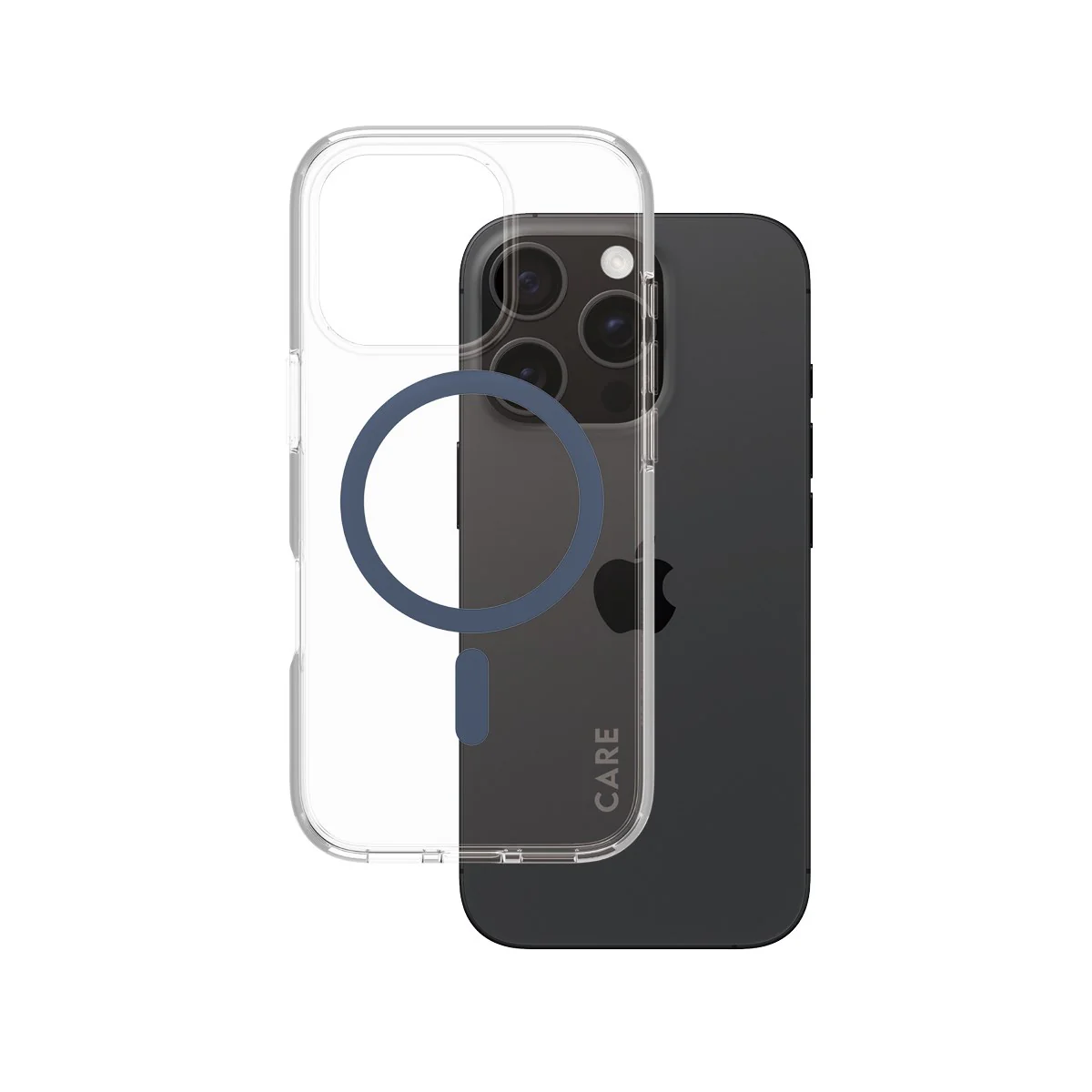 CARE™ by PanzerGlass® Urban Combat Case Transparent w. Blue MagSafe iPhone 16 Pro
