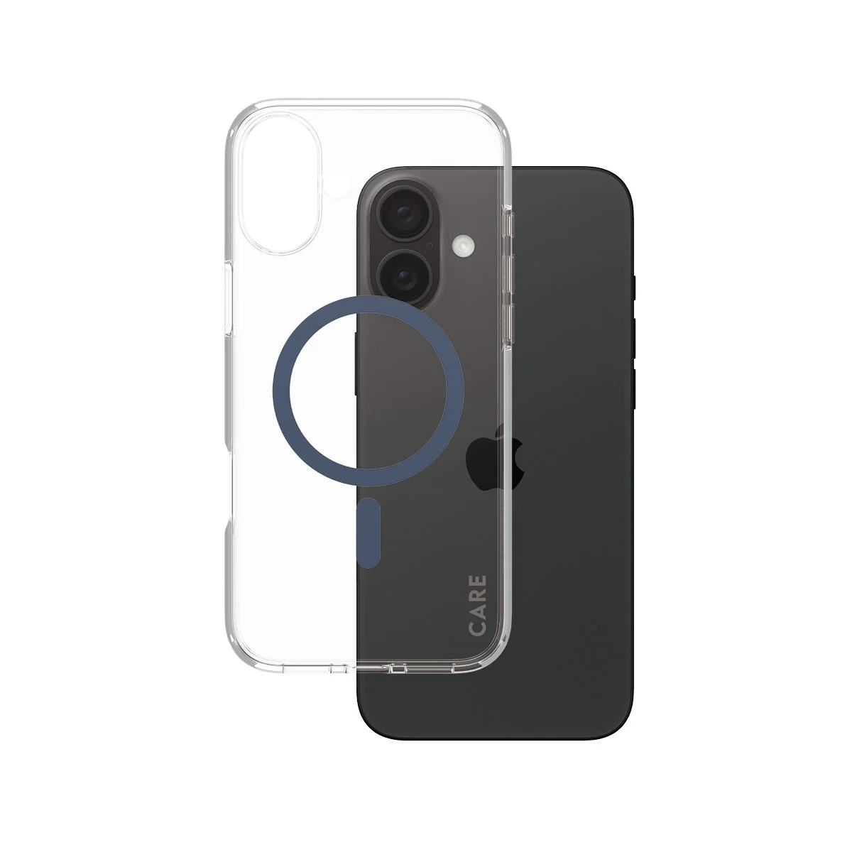 CARE™ by PanzerGlass® Urban Combat Case Transparent w. Blue MagSafe iPhone 16 Plus