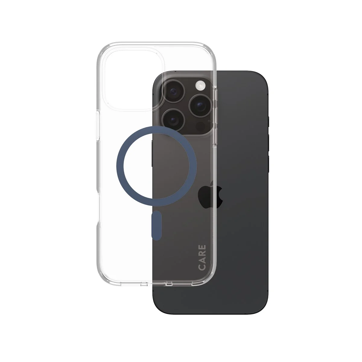 CARE™ by PanzerGlass® Urban Combat Case Transparent w. Blue MagSafe iPhone 16 Pro Max