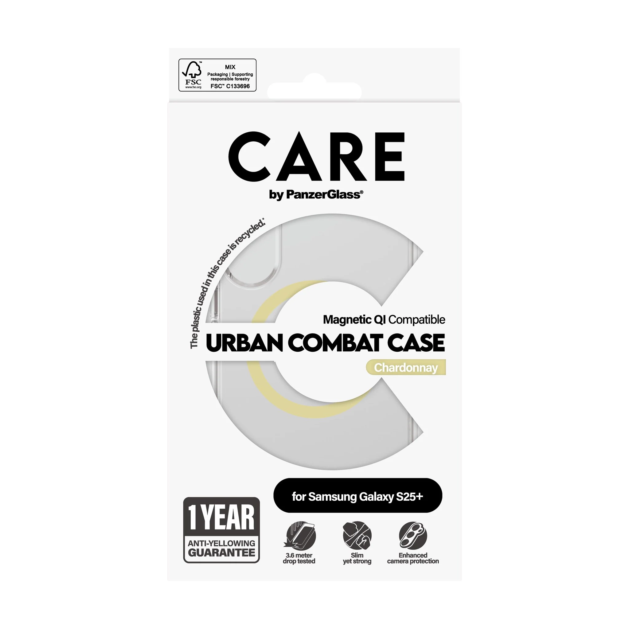 CARE⢠by PanzerGlass® Urban Combat Case Transparent w. Chardonnay Qi Compatible Samsung Galaxy S25+ - Image 3