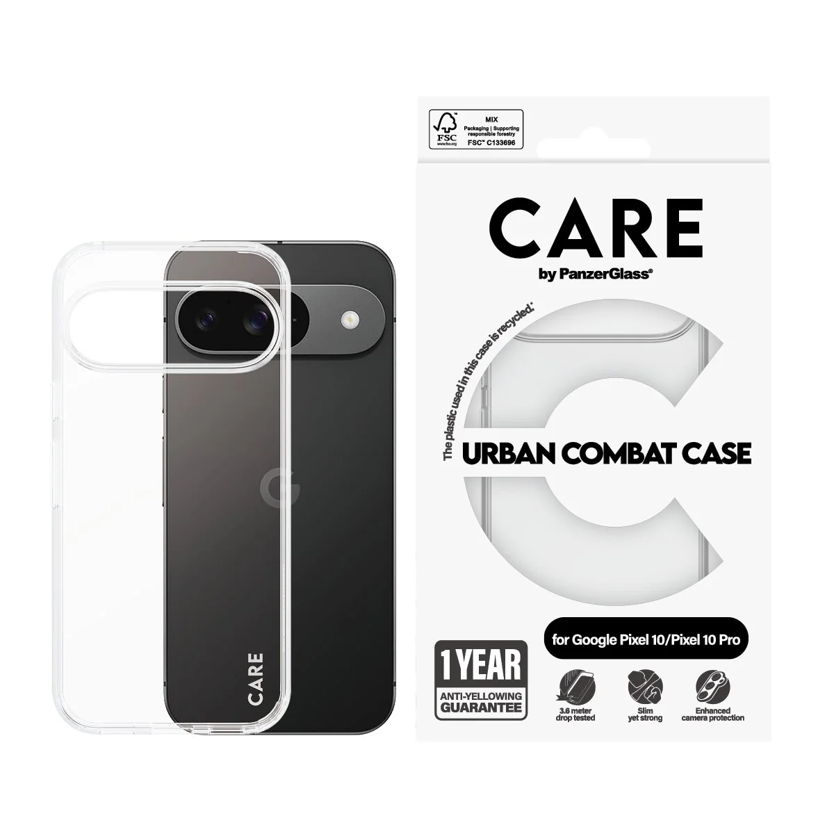 CARE™ by PanzerGlass® Urban Combat Case Transparent Google Pixel 10 | 10 Pro - Image 2