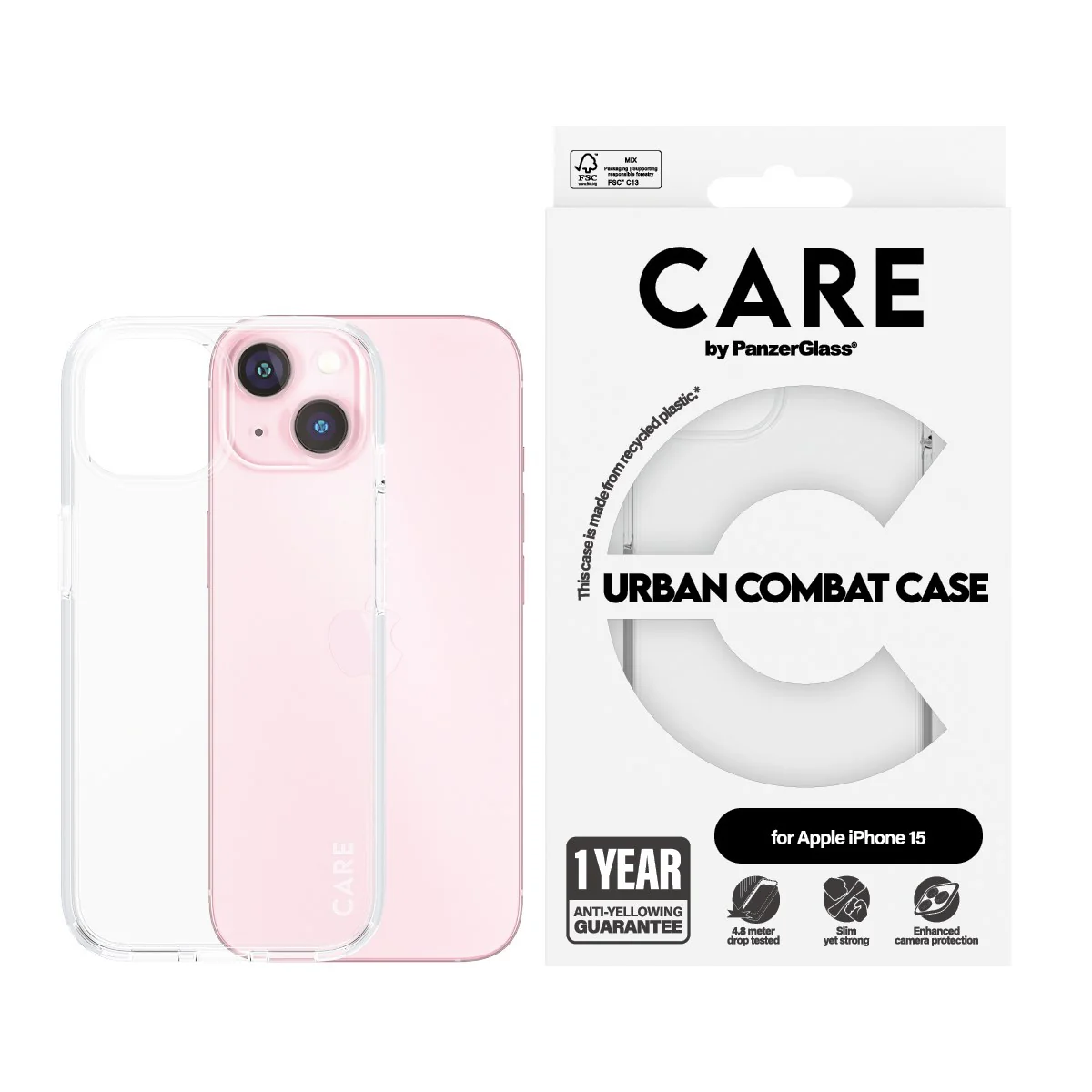 CARE™ by PanzerGlass® Urban Combat Case Transparent iPhone 15 - Image 2