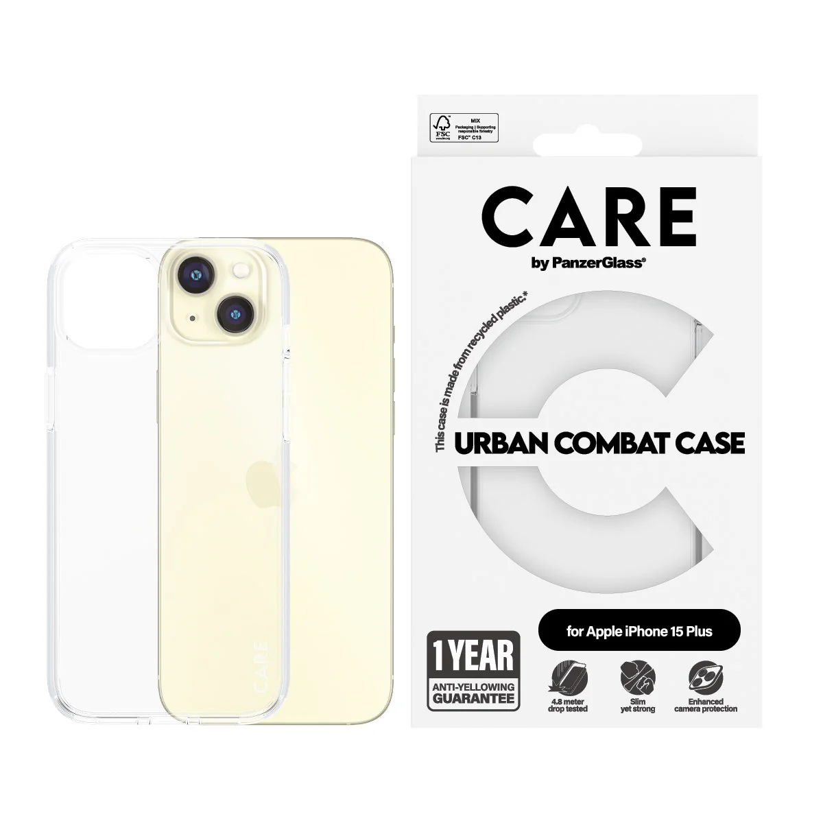 CARE™ by PanzerGlass® Urban Combat Case Transparent iPhone 15 Plus - Image 2